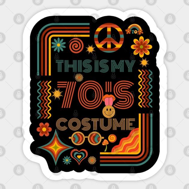 THIS IS MY 70'S COSTUME Sticker by Myartstor 